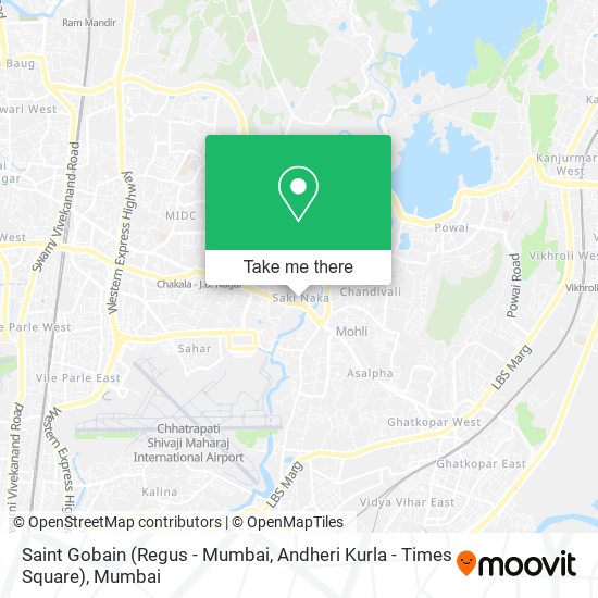 Saint Gobain (Regus - Mumbai, Andheri Kurla - Times Square) map