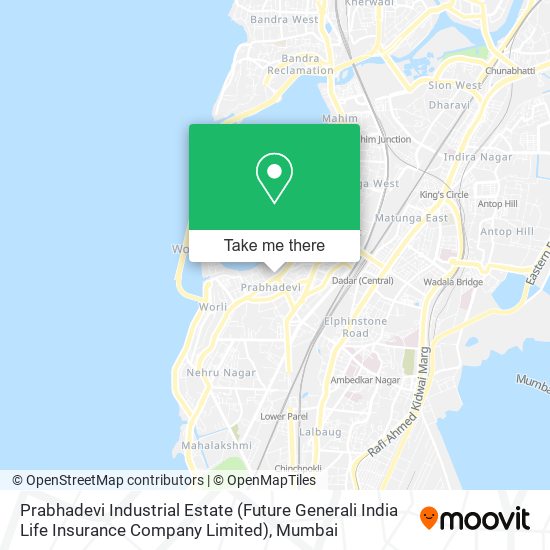 Prabhadevi Industrial Estate (Future Generali India Life Insurance Company Limited) map