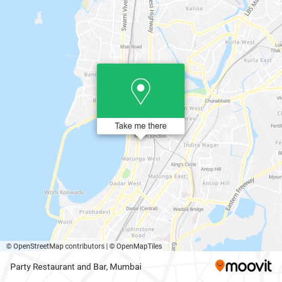 Party Restaurant and Bar map