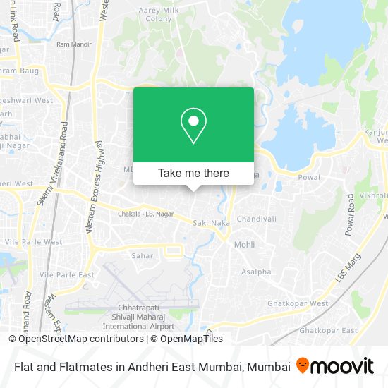 Flat and Flatmates in Andheri East Mumbai map