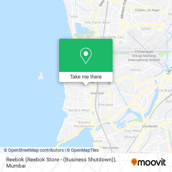 Reebok (Reebok Store - (Business Shutdown)) map