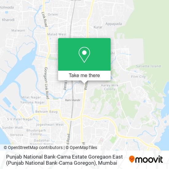 Punjab National Bank-Cama Estate Goregaon East (Punjab National Bank-Cama Goregon) map
