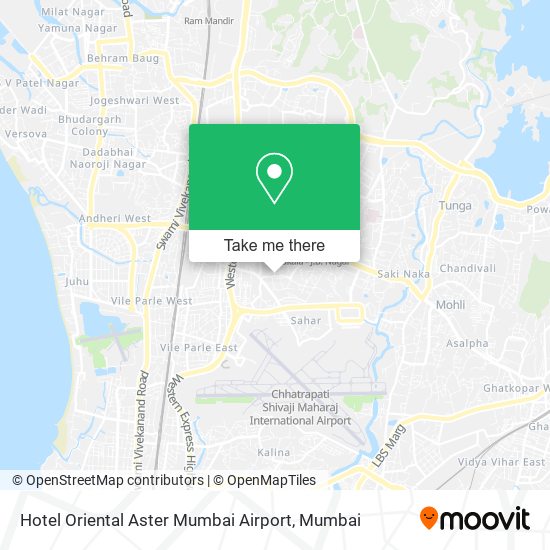 Hotel Oriental Aster Mumbai Airport map