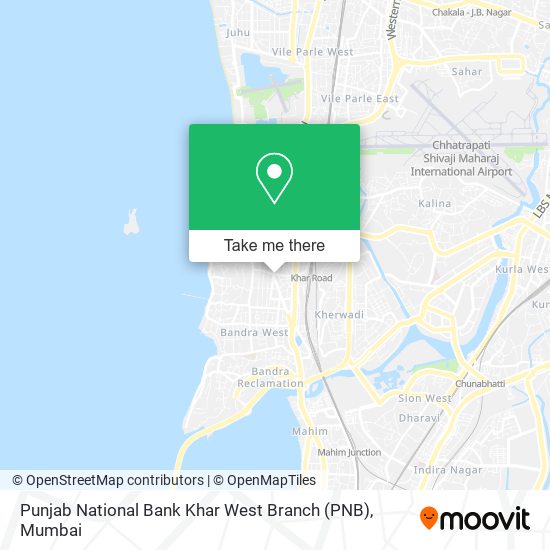 Punjab National Bank Khar West Branch (PNB) map