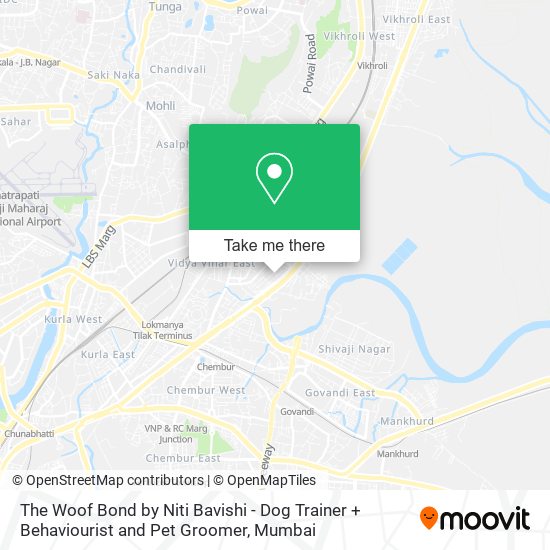 The Woof Bond by Niti Bavishi - Dog Trainer + Behaviourist and Pet Groomer map