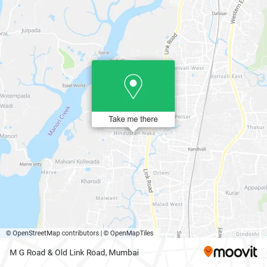 M G Road & Old Link Road map