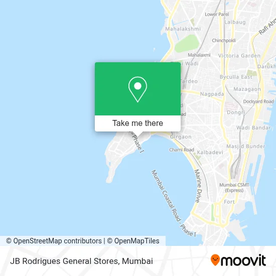 JB Rodrigues General Stores map