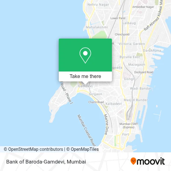 Bank of Baroda-Gamdevi map