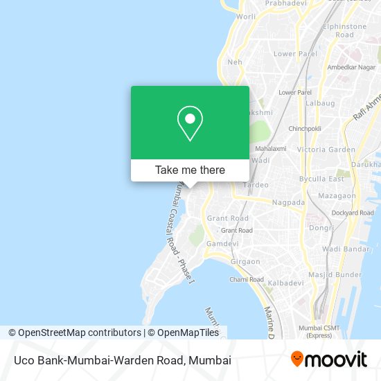 Uco Bank-Mumbai-Warden Road map