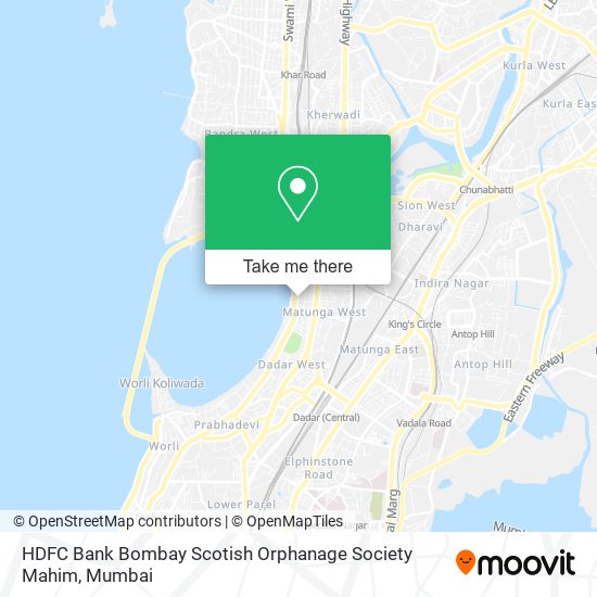 HDFC Bank Bombay Scotish Orphanage Society Mahim map