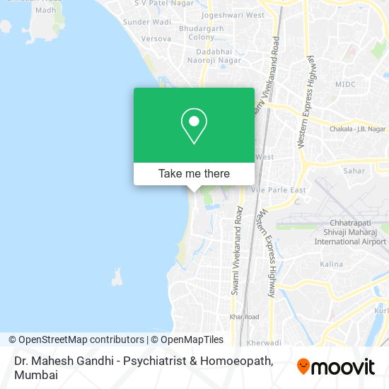 Dr. Mahesh Gandhi - Psychiatrist & Homoeopath map