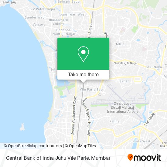 Central Bank of India-Juhu Vile Parle map