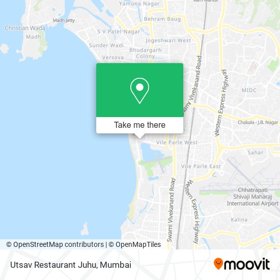 Utsav Restaurant Juhu map