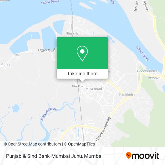 Punjab & Sind Bank-Mumbai Juhu map