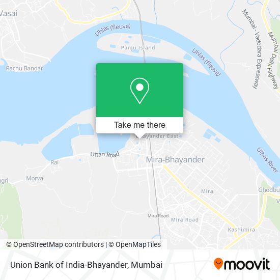 Union Bank of India-Bhayander map