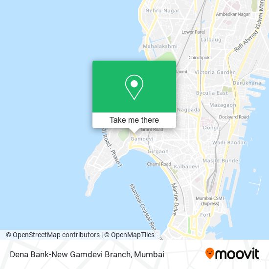 Dena Bank-New Gamdevi Branch map
