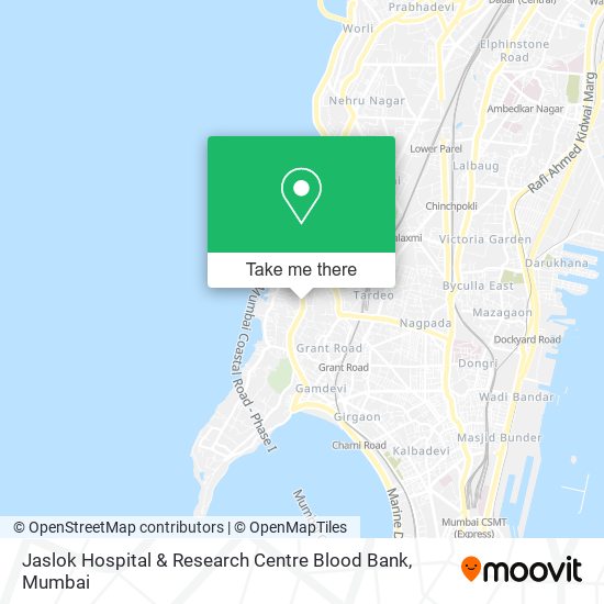 Jaslok Hospital & Research Centre Blood Bank map
