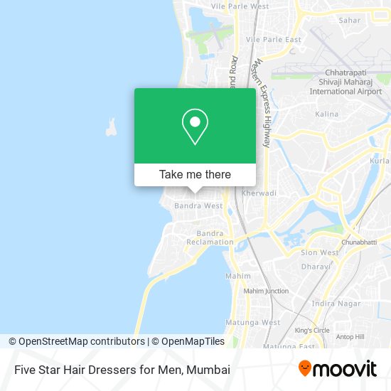 Five Star Hair Dressers for Men map