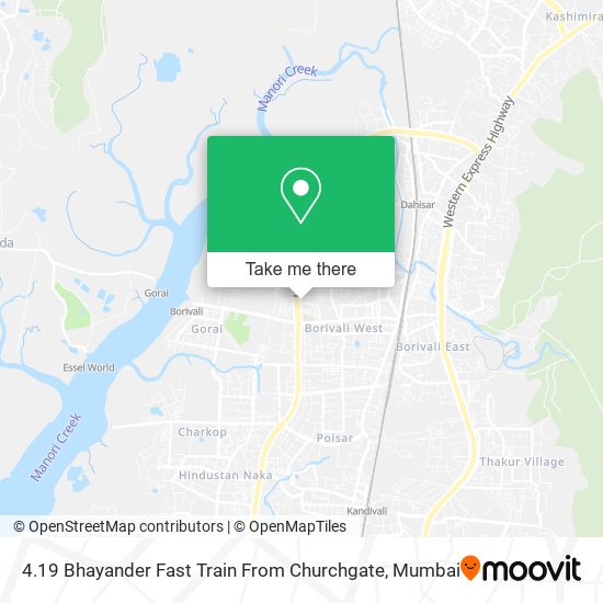 4.19 Bhayander Fast Train From Churchgate map