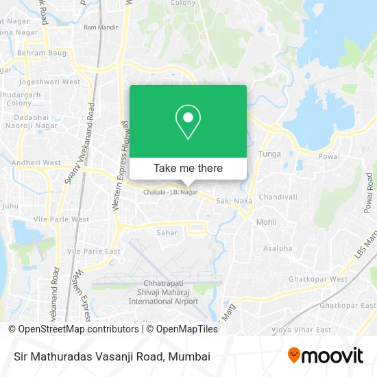 Sir Mathuradas Vasanji Road map