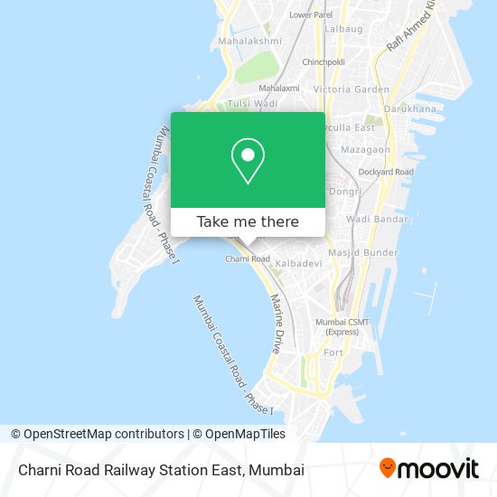 Charni Road Railway Station East map