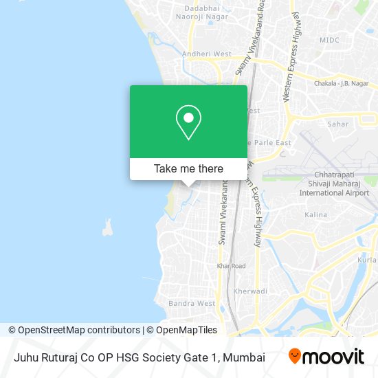 Juhu Ruturaj Co OP HSG Society Gate 1 map