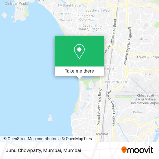 Juhu Chaupati, Mumbai map