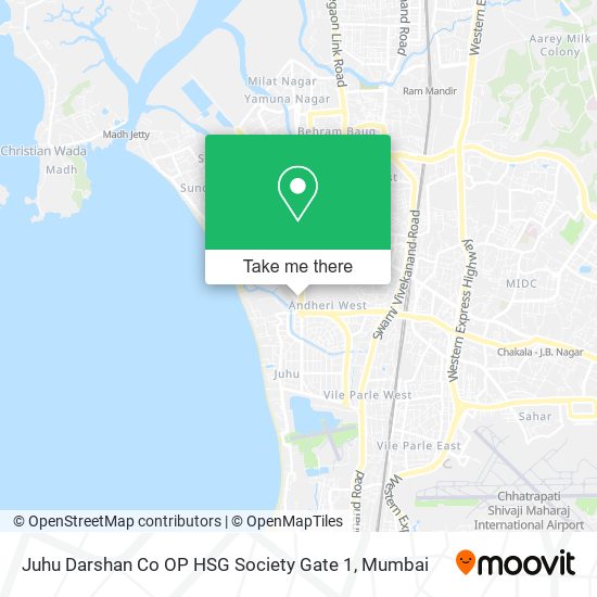 Juhu Darshan Co OP HSG Society Gate 1 map