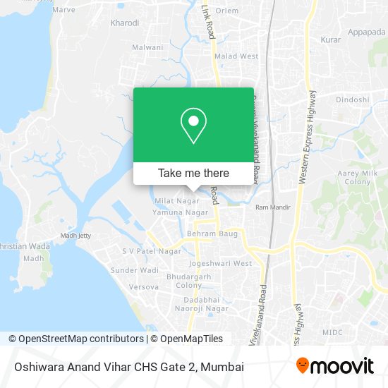 Oshiwara Anand Vihar CHS Gate 2 map