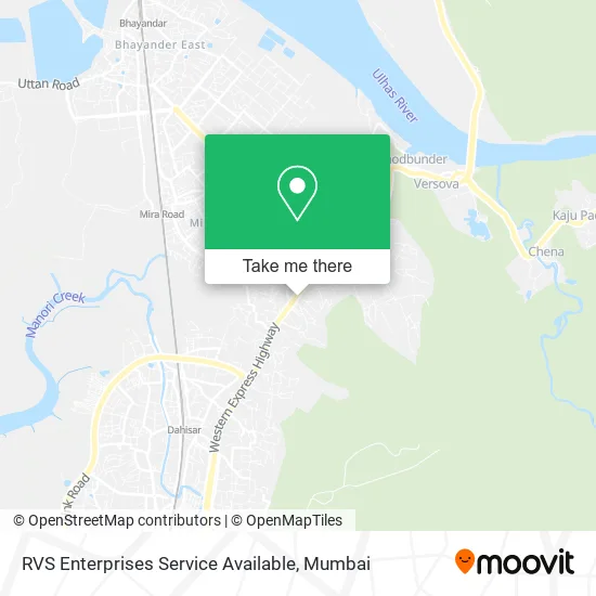 RVS Enterprises Service Available map