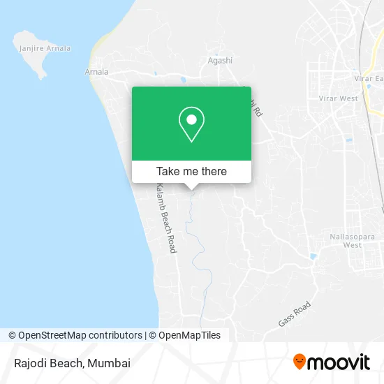 Rajodi Beach map