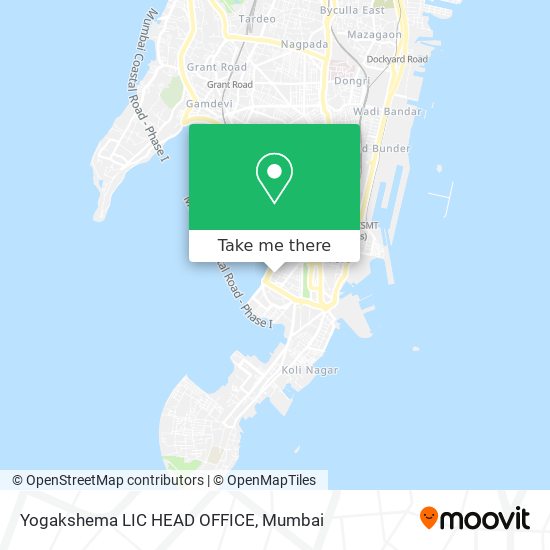 Yogakshema LIC HEAD OFFICE map