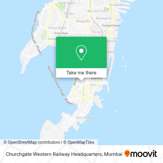 Churchgate Western Railway Headquarters map