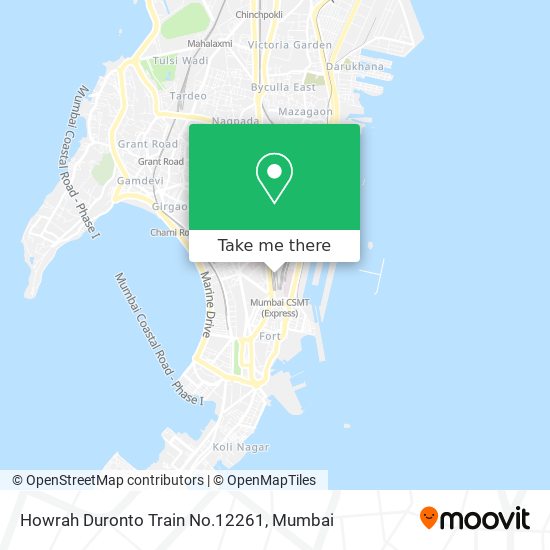 Howrah Duronto Train No.12261 map