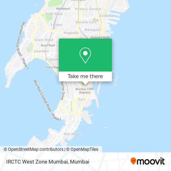 IRCTC West Zone Mumbai map