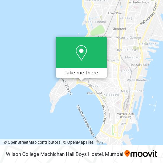 Wilson College  Machichan Hall Boys Hostel map