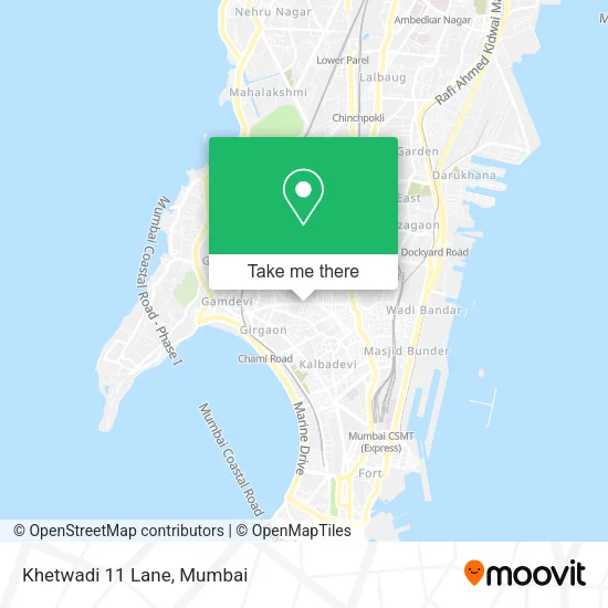 Khetwadi 11 Lane map