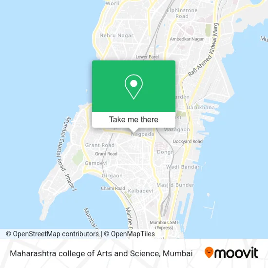 Maharashtra college of Arts and Science map