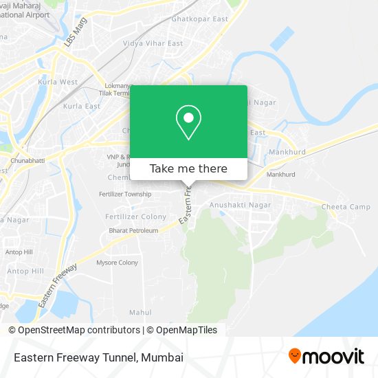 Eastern Freeway Tunnel map