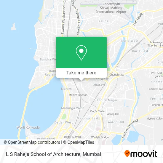 L S Raheja school of Architecture map