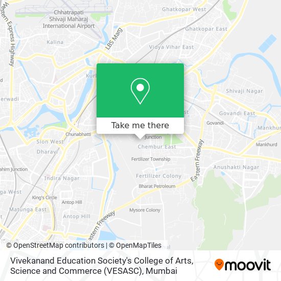 Vivekanand Education Society's College of Arts, Science and Commerce (VESASC) map