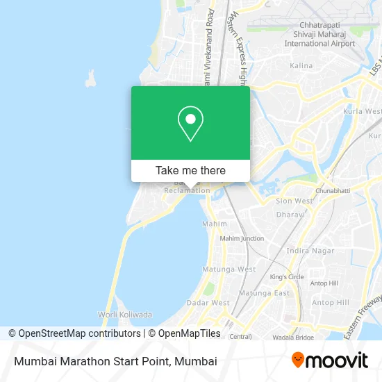 Mumbai Marathon Start Point map