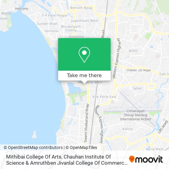 Mithibai College Of Arts, Chauhan Institute Of Science & Amruthben Jivanlal College Of Commerce And map