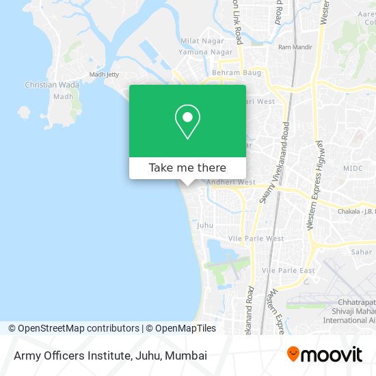 Army Officers Institute, Juhu map
