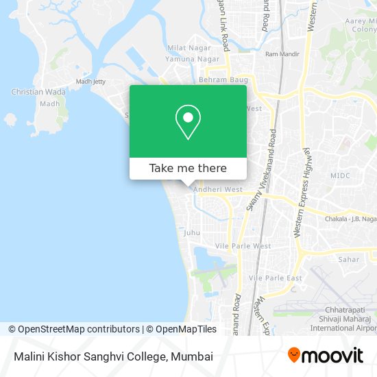 Malini Kishor Sanghvi College map