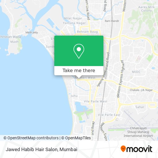 How to get to Jawed Habib Hair Salon in Andheri West by Bus, Train or Metro?