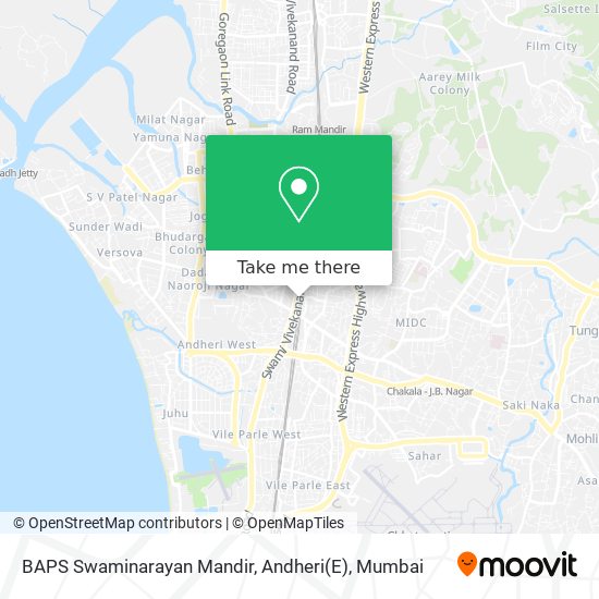 BAPS Swaminarayan Mandir, Andheri(E) map