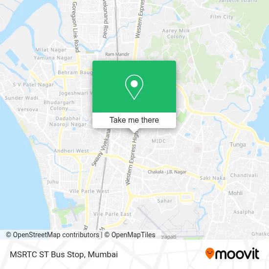 MSRTC ST bus stop map
