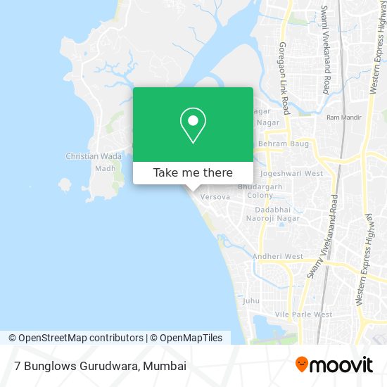 7 Bunglows Gurudwara map