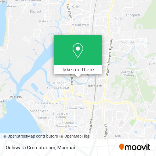 Oshiwara Crematorium map